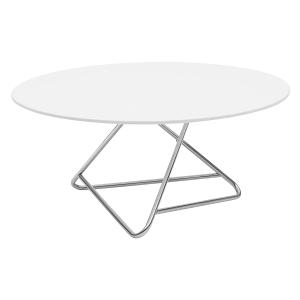 Softline - Tribeca Table d'appoint, large, chrome / blanc l…