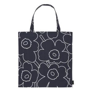 Marimekko - Pieni Piirto Unikko sac en coton, noir / blanc