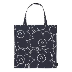 Marimekko - Pieni Piirto Unikko sac en coton, noir / blanc