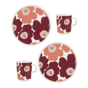 Marimekko - Oiva Unikko Gobelet avec anse & Assiette, blanc…