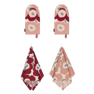 Marimekko - Pieni Unikko Set de cuisine, torchon & Gants de…