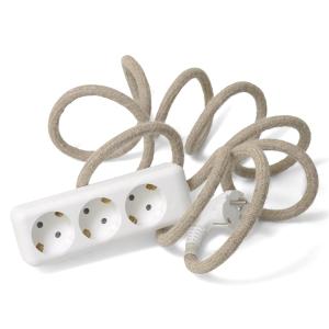 NUD Collection - Extension Cord triple prise, natural linen…