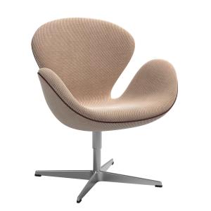 Fritz Hansen - Fauteuil Cygne, aluminium brossé / crème / m…