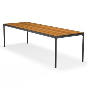 HOUE - FOUR Table d'extérieur, 270 x 90 cm, bambou / noir