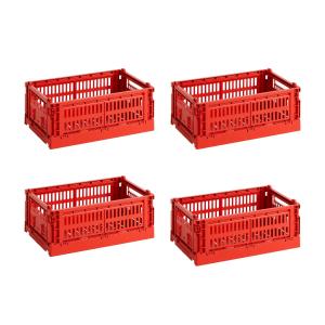 HAY - Colour Crate Panier S, 26,5 x 17 cm, red, recycled (s…