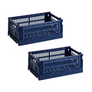 HAY - Colour Crate Panier S, 26,5 x 17 cm, dark blue, recyc…