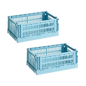 HAY - Colour Crate Panier S, 26,5 x 17 cm, light blue, recy…