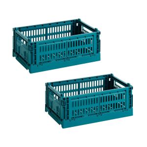 HAY - Colour Crate Panier S, 26,5 x 17 cm, ocean green, rec…