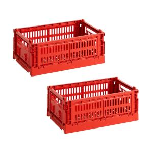 HAY - Colour Crate Panier S, 26,5 x 17 cm, red, recycled (l…