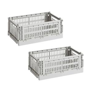 HAY - Colour Crate Panier S, 26,5 x 17 cm, light grey, recy…