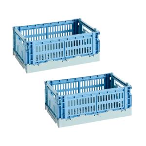 HAY - Colour Crate Mix Panier S, 26,5 x 17 cm, sky blue, re…