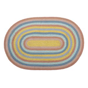 Bloomingville - Tapis de jute ovale arc-en-ciel, 75 x 50 cm…