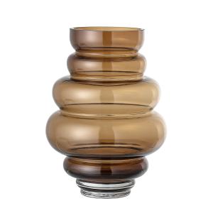 Bloomingville - Vase en verre, Ø 18 x H 24 cm, marron