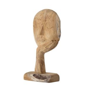 Bloomingville - sculpture de tête abstraite H 35 cm, bois r…