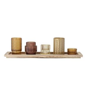 Bloomingville - Jeu de porte-bougies à réchaud, marron (6 p…