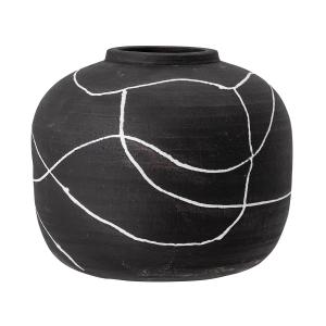 Bloomingville - Niza Vase, H 16,5 cm, noir