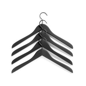 HAY - Soft Coat Cintre slim, noir (lot de 4)
