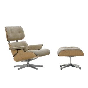 Vitra - Lounge Chair & Ottoman, poli, châtaignier naturel,…