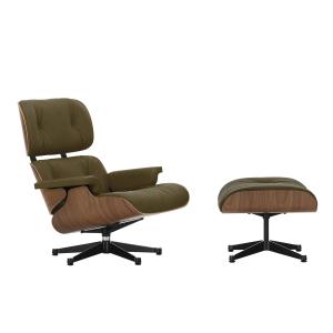 Vitra - Lounge Chair & Ottoman, noir / poli, noyer naturel,…