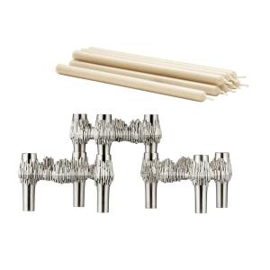 Stoff Nagel - Quist Bougeoir et bougies en paraffine, chrom…