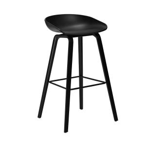 HAY - About A Stool AAS 32 H 75 cm, chêne laqué noir / acie…