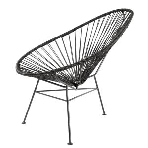 Acapulco Design - Acapulco Chair, cuir noir / noir