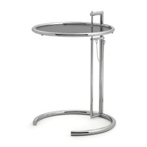 ClassiCon - Table ajustable E1027, chrome / verre Parsol gr…