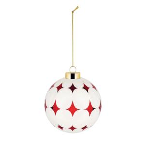 Alessi - Delight Boule de Noël 5, blanc / rouge / or