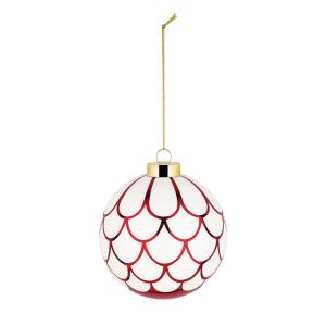 Alessi - Delight Boule de Noël 8, blanc / rouge / or