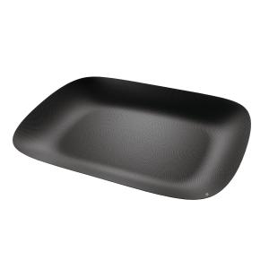 Alessi - Plateau à moiré, 45 x 34 cm, noir avec décor en re…