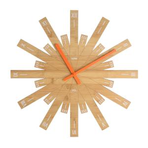 Alessi - Horloge murale Raggiante, bois de bambou