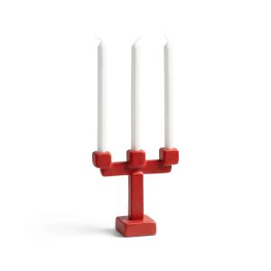 & klevering - Chunk Bougeoir, 3 branches, H 20,5 cm, rouge
