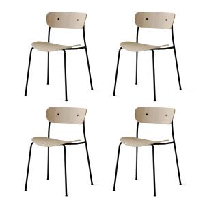 & Tradition - Pavilion Chaise, cadre noir / chêne laqué (lo…