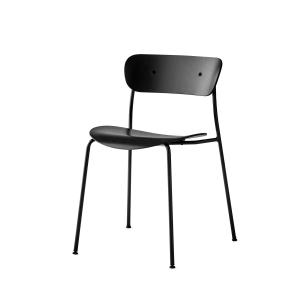 & Tradition - Pavilion Chaise, cadre noir / chêne laqué noi…