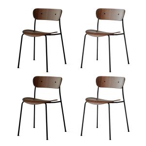 & Tradition - Pavilion Chaise, cadre noir / noyer laqué (lo…