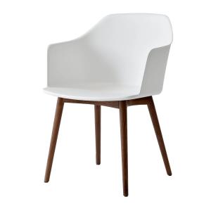 & Tradition - Rely Armchair HW76, noyer laqué / blanc