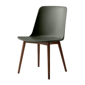 & Tradition - Rely Side Chair HW71, noyer laqué / vert bron…