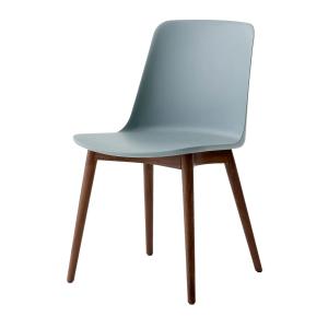 & Tradition - Rely Side Chair HW71, noyer laqué / bleu clai…