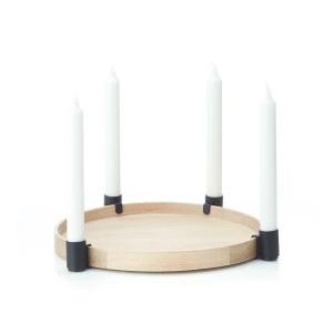 applicata - Bougeoir Luna MAXI, chêne / noir