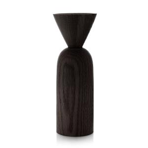 applicata - Shape Cone Vase, chêne teinté noir