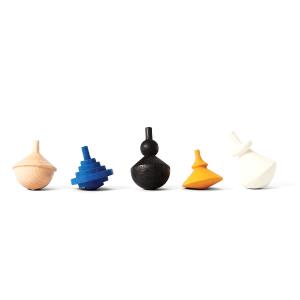 Areaware - Spinning Tops Toupie en bois (set de 5)