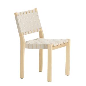 Artek - Chaise 611 en merisier laqué clair / sangles en lin…