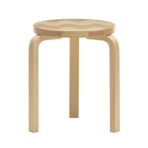 Artek x Marimekko - 60 Tabouret, Lokki, Bouleau naturel (Éd…