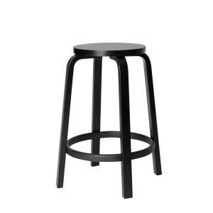 Artek - Tabouret de bar 64 H 65 cm, bouleau noir laqué