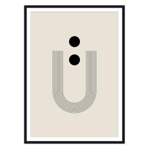artvoll - Graphic Arches U Poster, beige, avec cadre, noir,…