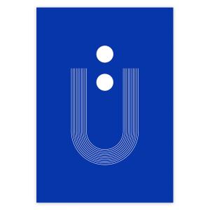 artvoll - Graphic Arches U Poster, bleu, 21 x 30 cm