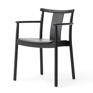 Audo - Merkur Dining Armrest Chair, noir / chêne noir