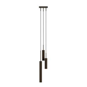 Audo - Tubulaire 3 Lampe suspendue, laiton bronzé
