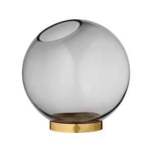 AYTM - Globe Vase moyen, Ø 17 x H 17 cm, noir / or