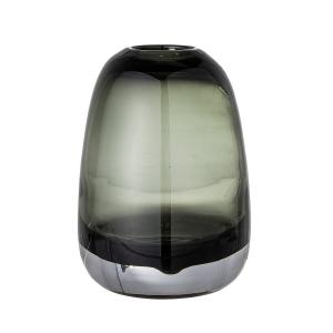 Bloomingville - Adjo Vase en verre, h 17,5 cm, gris